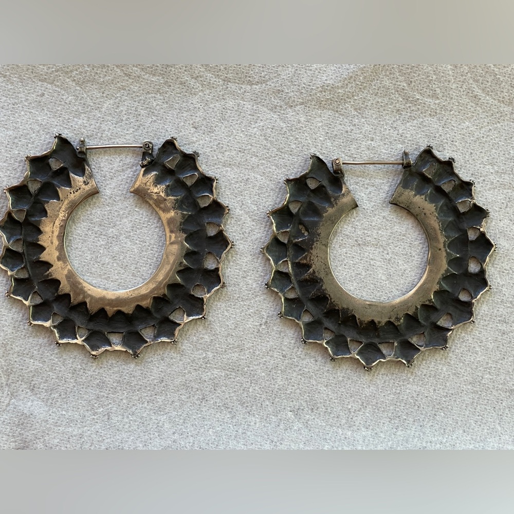 Black Patina Afghani Hoops - Picture 6 of 6